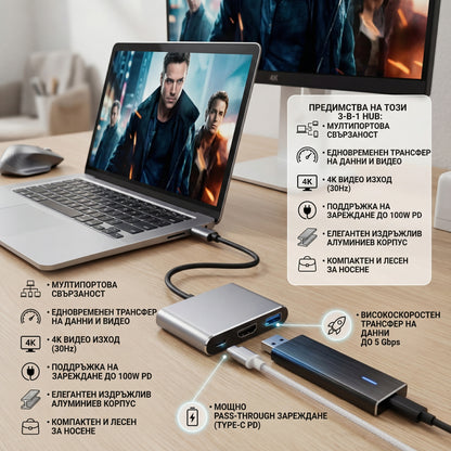 USB-C HUB 3IN1